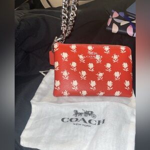 Coach mini bag/ wristlet with floral design